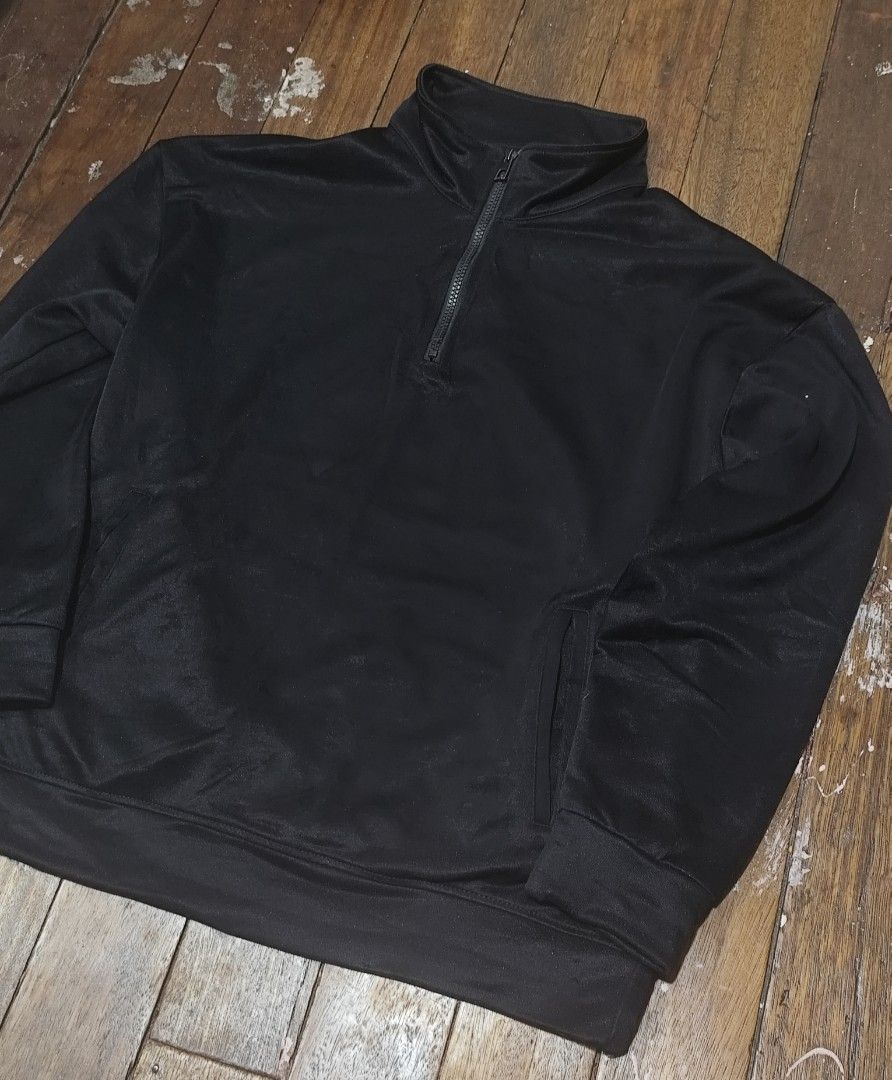 Black Half-Zip Sweater (Category: Coats, Jackets and Outerwear) located in Manila. Submitted by mark_trapero (Listing ID 1462579891, Image 2). Description: Black Half-Zip Sweater Dimes: 24.5x21 (M on tag) No Issues 250 Meetups around Manila only Shipping thru Lalamove (shouldered by buyer).