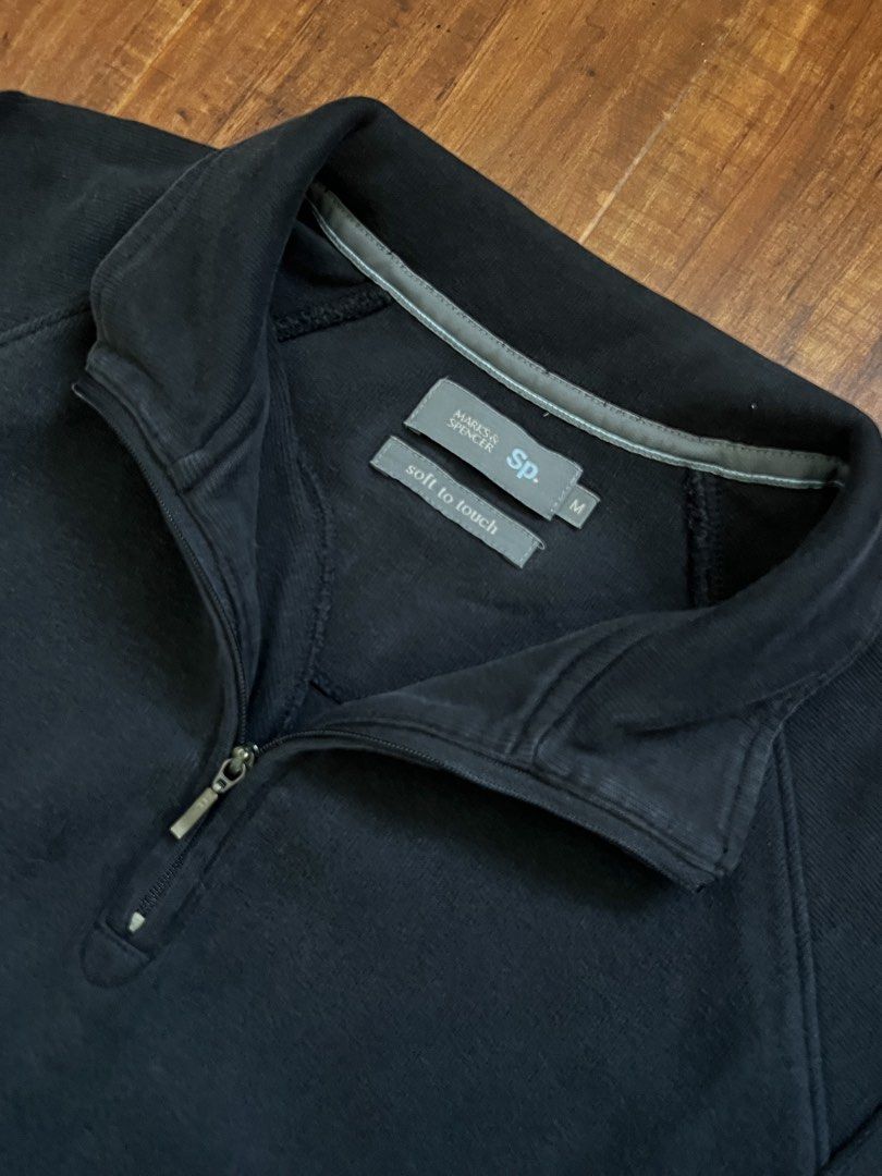 Black Quarter Zip for Men ( Marks and Spencer) (Category: Coats, Jackets and Outerwear) located in Bulacan. Submitted by _byndgrmnts (Listing ID 1462677405, Image 2). Description: Dm for more details mga tol -Item is already washed -No issues -700+ sf Dimes: 24x26.5.