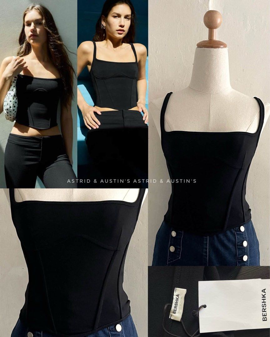 BNWT BERSHKA corset top (Category: Others Tops) located in Dasmarinas. Submitted by allisongrey1323 (Listing ID 1462652308, Image 1). Description: BNWT BERSHKA corset top XS on tag price: 850.