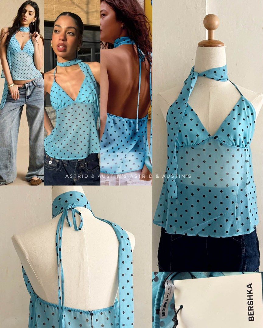 BNWT BERSHKA strappy top (Category: Others Tops) located in Dasmarinas. Submitted by allisongrey1323 (Listing ID 1462653683, Image 1). Description: BNWT BERSHKA strappy top w/ scarf Large on tag - 2pcs price: 850.