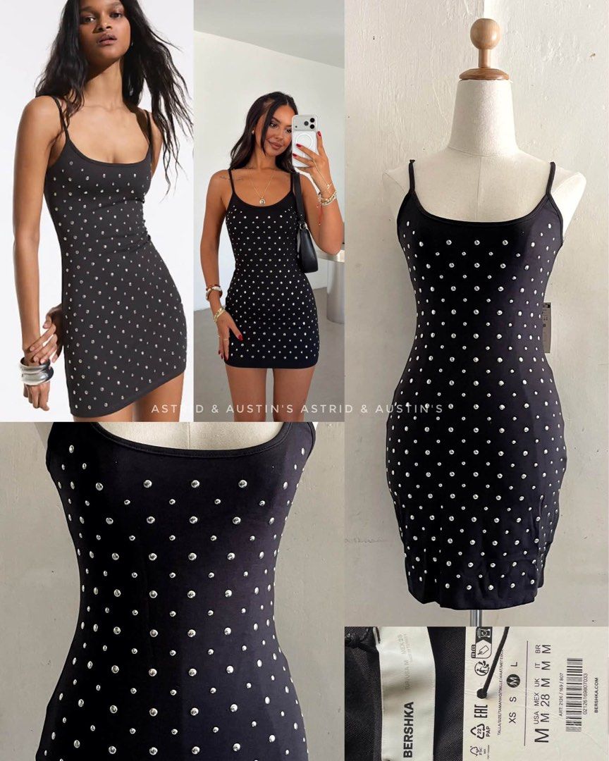 BNWT BERSHKA studded dress (Category: Dresses) located in Dasmarinas. Submitted by allisongrey1323 (Listing ID 1462653470, Image 1). Description: BNWT BERSHKA studded dress Medium on tag orig price: 1,995 price: 950.