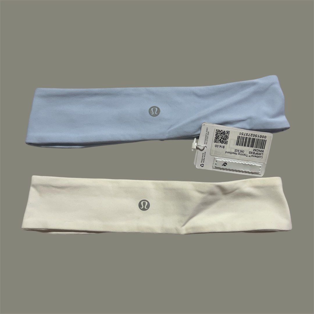 BNWT Lululemon Womens Luxtreme Training Headband (Category: Activewear) located in Iba. Submitted by xooperfindslb (Listing ID 1462632773, Image 3). Description: Lululemon Womens Luxtreme Training Headband Windmill (light blue) - brand new - 980 White - like new - 880 No issue .
