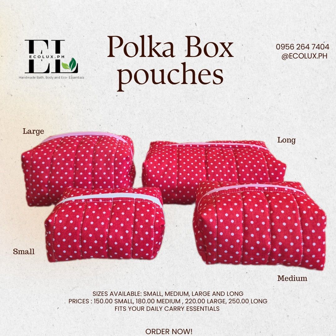 Box Pouches (Category: Purses & Pouches) located in Marikina City. Submitted by ecolux.ph (Listing ID 1462680119, Image 1). Description: 🧵 EcoLux.ph Box Pouches Handmade box pouches, thoughtfully sewn in small batches using carefully selected fabrics. Designed to be both practical and stylish, these versatile pouches are perfect for organizing your everyday essentials, cosmetics, toiletries, accessories, or small personal items. Available in dif