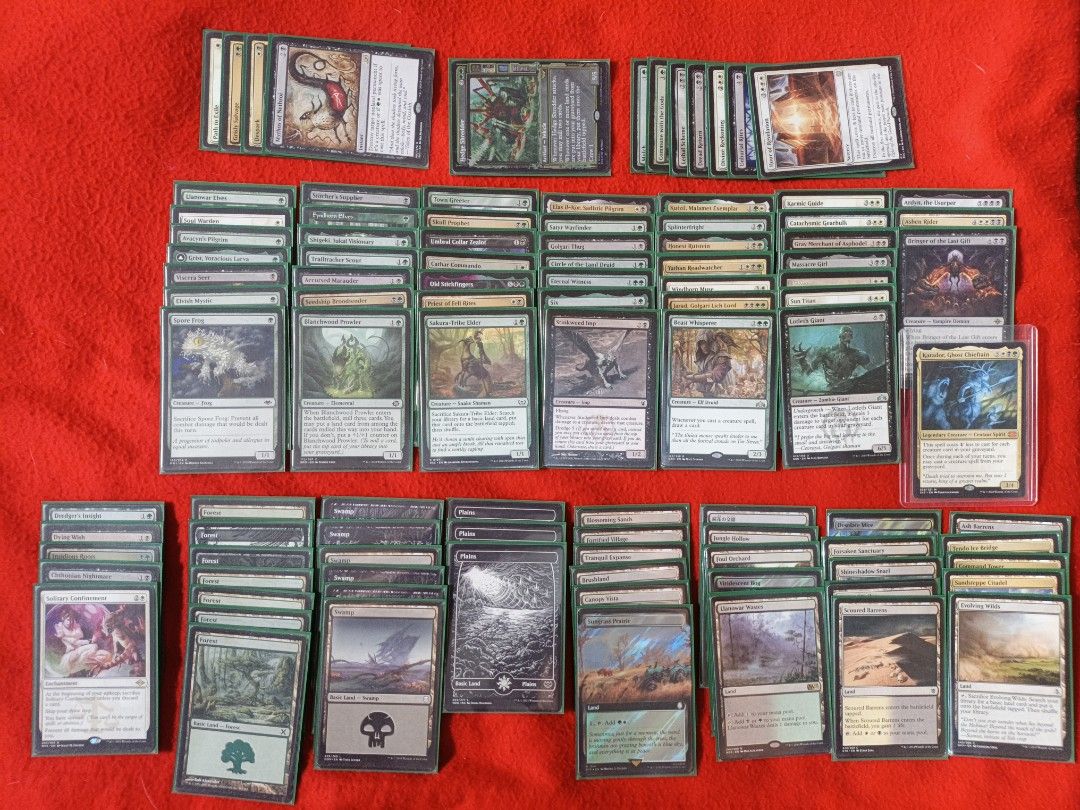 Bracket 2 Deck - Karador, Ghost Chieftain (Category: Raw Singles) located in Pasig City. Submitted by rtk_lpm (Listing ID 1462459108, Image 2). Description: moxfield link for decklist: https://moxfield.com/decks/JU1LxSnSFkyvH0AxI09PHQ Location: Pasig Looking for a precon type budget deck with graveyard shenanigans? This might be the deck for you! A midrange-y reanimator, pseudo control deck with plenty of boardwipes and removal spells. Can withst