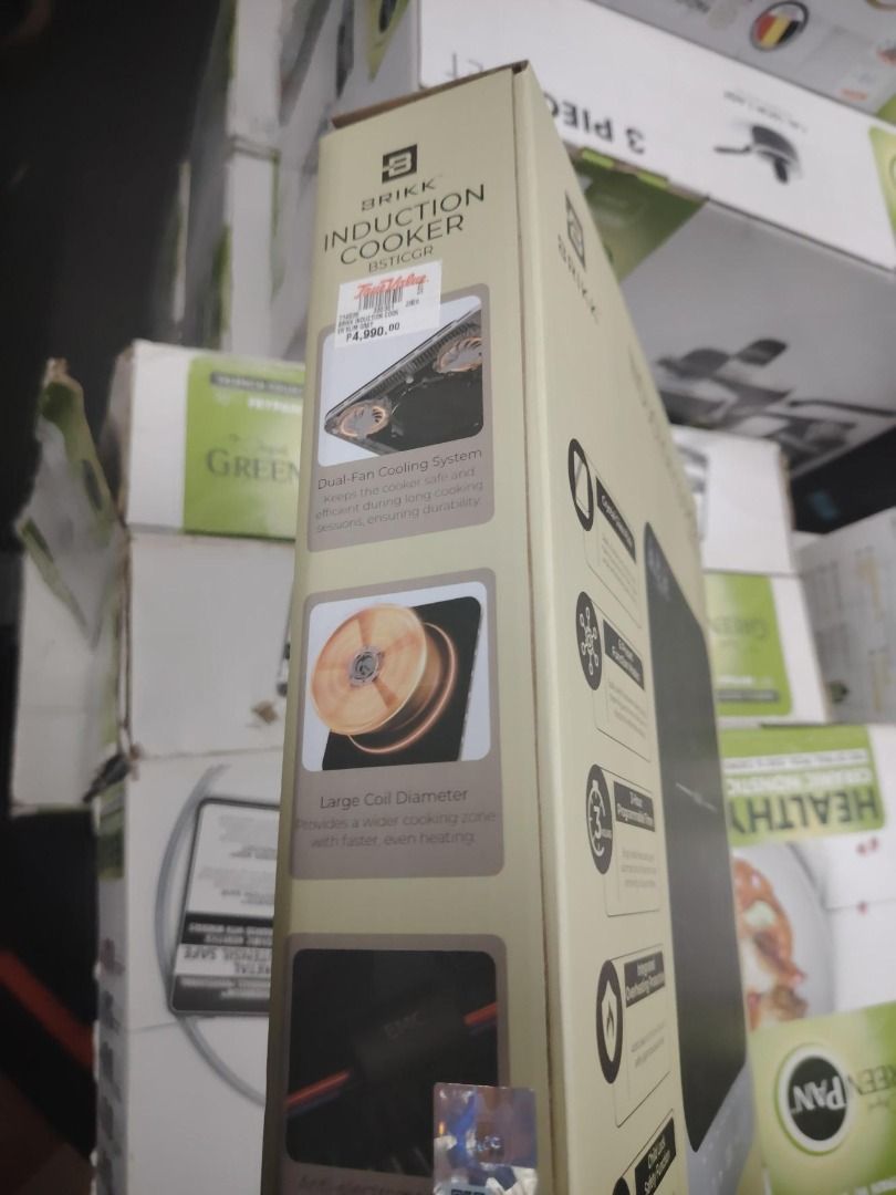 BRIKK BSTICGR Induction Cooker (Category: Cookers) located in Caloocan City. Submitted by jmrdespi (Listing ID 1462462533, Image 1). Description: - BRIKK Induction Cooker BSTICGR - Sleek Crystal Glass Plate - 6 Preset Cooking Modes for versatile cooking - 3-Hour Programmable Timer - Child Lock Safety Function for peace of mind - Dual Fan Cooling System for efficient operation - Large Coil Diameter ensures even heating - Smart Cooking Controls for