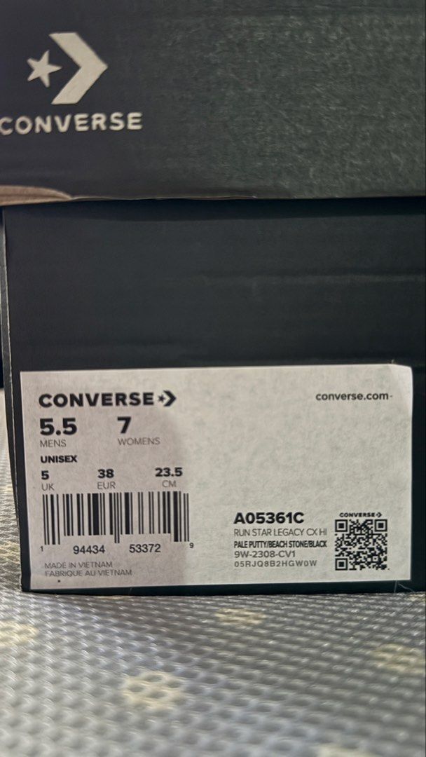 Take All Converse Sneakers Original (Category: Sneakers) located in Davao. Submitted by keirousel (Listing ID 1462547417, Image 2). Description: My actual size: US7 ladies Fitted and purchased from Converse High-top platform sneakers Features the classic Chuck Taylor ankle patch Gum sole detail Comes with original box Worn when attending concerts RFS: No longer attending concerts 😆.