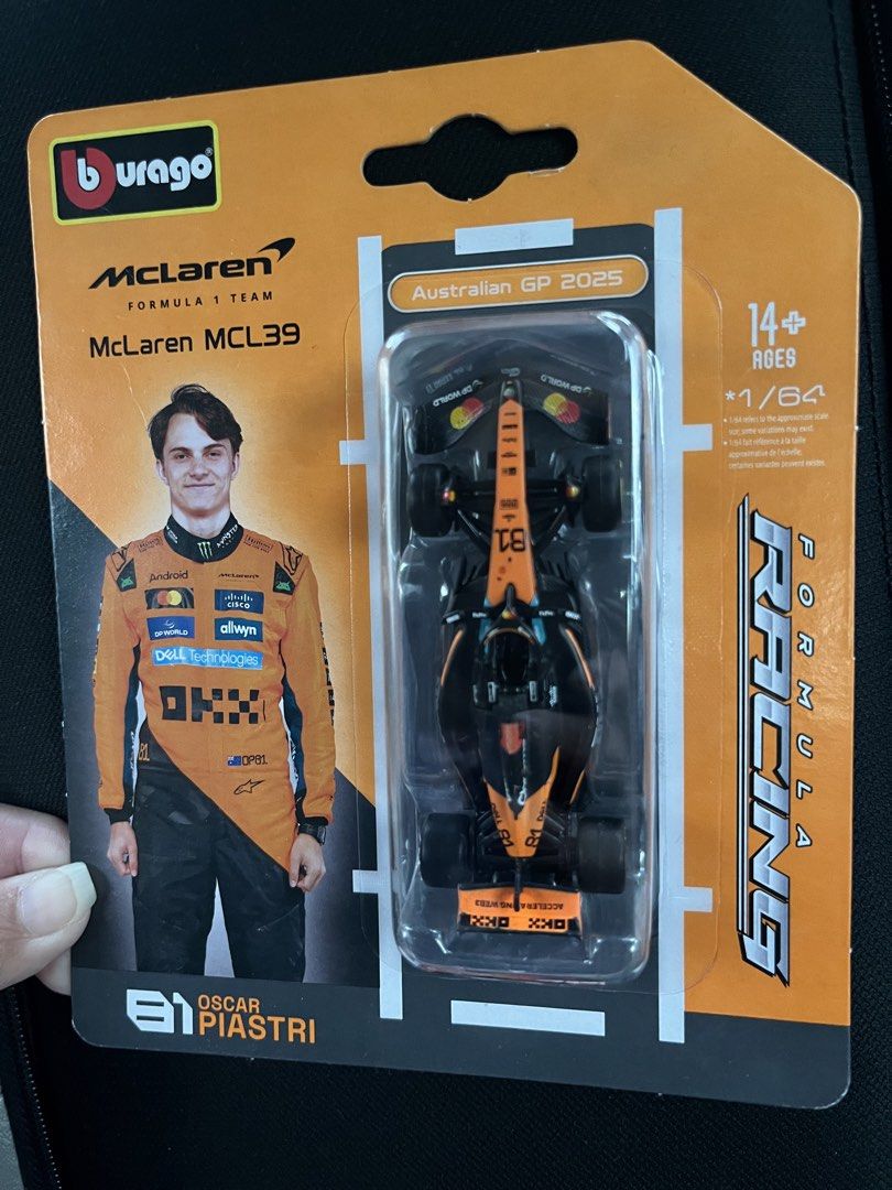 Burago f1 car racing (Category: Vehicle & Diecast Models) located in Cavite. Submitted by hobbyppiness (Listing ID 1462536185, Image 3). Description: Burago f1 car racing brandnew sealed teams 🏎️mclaren Oscar Piastri 🏎️mclaren Lando Norris 🏎️ferrari Lewis Hamilton 🏎️ferrari Charles Leclerc 🏎️oracle Max Verstappen 🏎️oracle Yuki Tsunoda 🏎️petronas Kimi Antonelli 🏎️petronas George Russell.