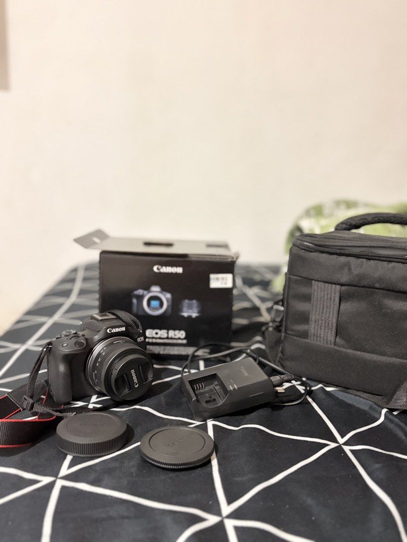 Canon R50 (Category: Cameras) located in Lipa City. Submitted by mike_0005 (Listing ID 1462556200, Image 3). Description: Canon EOS R50 roi - For Sale Specifications: * 24.2MP APS-C CMOS Sensor * DIGIC X Image Processor * UHD 4K 30p Video Recording * Dual Pixel CMOS AF II with 651 AF Points * 2.36M-Dot Electronic Viewfinder * 3.0"1.62M-Dot Vari-Angle Touchscreen * Up to 15 fps Electronic Shutter * Movie for Close-Up Demos Mode * Vertical Movie Mo