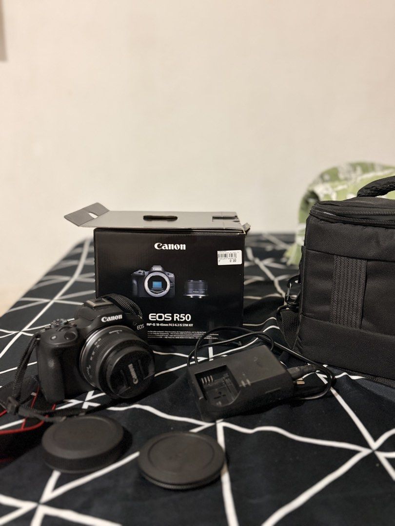 Canon R50 (Category: Cameras) located in Lipa City. Submitted by mike_0005 (Listing ID 1462556200, Image 2). Description: Canon EOS R50 roi - For Sale Specifications: * 24.2MP APS-C CMOS Sensor * DIGIC X Image Processor * UHD 4K 30p Video Recording * Dual Pixel CMOS AF II with 651 AF Points * 2.36M-Dot Electronic Viewfinder * 3.0"1.62M-Dot Vari-Angle Touchscreen * Up to 15 fps Electronic Shutter * Movie for Close-Up Demos Mode * Vertical Movie Mo