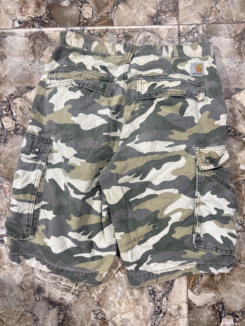 Carhartt camou jorts (Category: Shorts) located in Iloilo. Submitted by thrifttoilo (Listing ID 1462604044, Image 1). Description: 30 waistline Issue check photos.