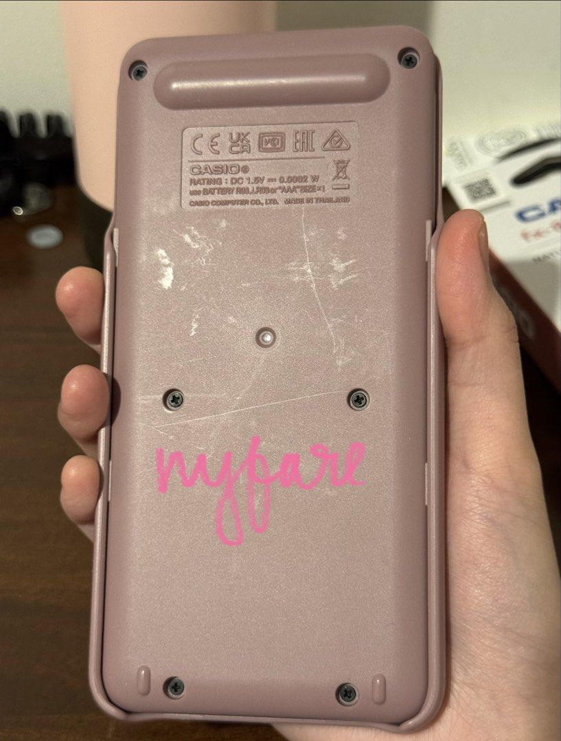 CASIO fx-82ES PLUS - PINK (Category: Other Gadgets) located in Davao. Submitted by nyfare (Listing ID 1462616535, Image 3). Description: — bought during 8.8 from shapi — used a few times lang but has scratches at the back >< tho noticeable lang under direct light! — complete inclusions except yung plastic but can provide naman a bbl wrap for the sci cal inside the box! — rfs: not allowed pala 2nd ed sci cal sa boards TT — mop: gcash — mod: jnt — 