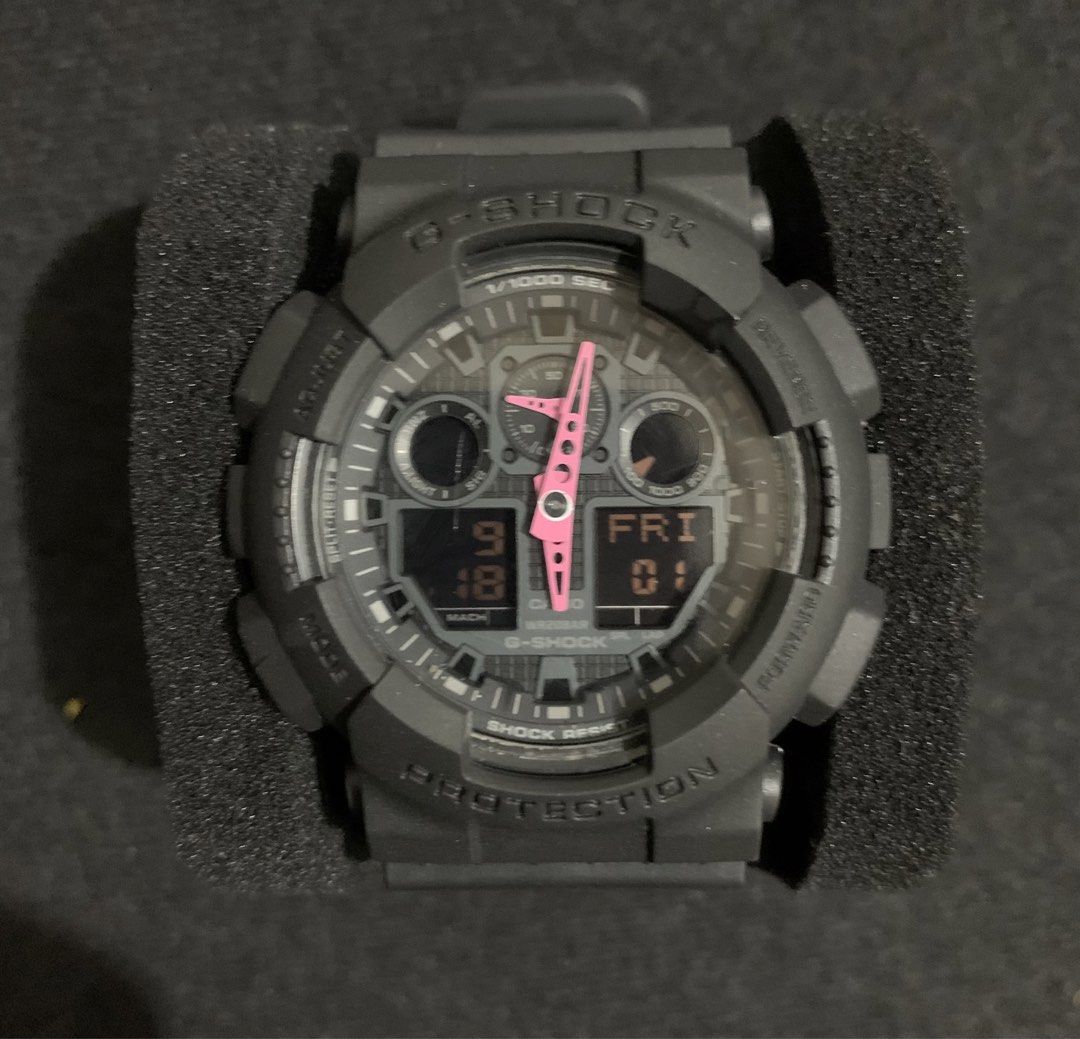 Casio G-Shock GA-100 (Category: Men's Watches) located in Taytay. Submitted by tropamon_tcg (Listing ID 1462567816, Image 1). Description: Authentic G-Shock Watch GA-100 Brand new replacement bezel and strap (matte black). Brand new battery installed. All buttons and functions working. Please manage expectations. This is a a used item. No warranty. No returns. Open to offers. Location: Taytay, Rizal.