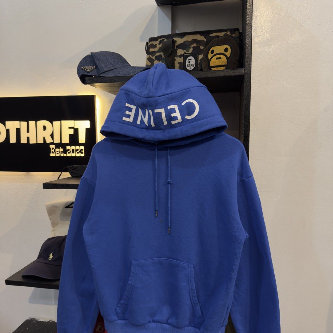 Celine Blue Hoodie (Category: Hoodies) located in Manila. Submitted by jerichomal82553 (Listing ID 1462646040, Image 2). Description: Celine Blue Hoodie 21 by 21 Good Condition Complete Tags Need Wash CLAIM 1500.