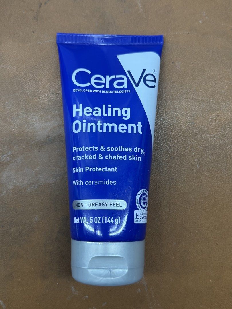 CeraVe Healing Ointment - 3oz, 5oz, and 12oz (Category: Face Care) located in Makati City. Submitted by playful_buddies (Listing ID 1462590328, Image 3). Description: - Protects and soothes dry, cracked, and chafed skin - Contains 3 essential ceramides and hyaluronic acid - Free of parabens, fragrance, and lanolin - Non-greasy formula locks in hydration - Available sizes: 3oz tube, 5oz tube, and 12oz jar.