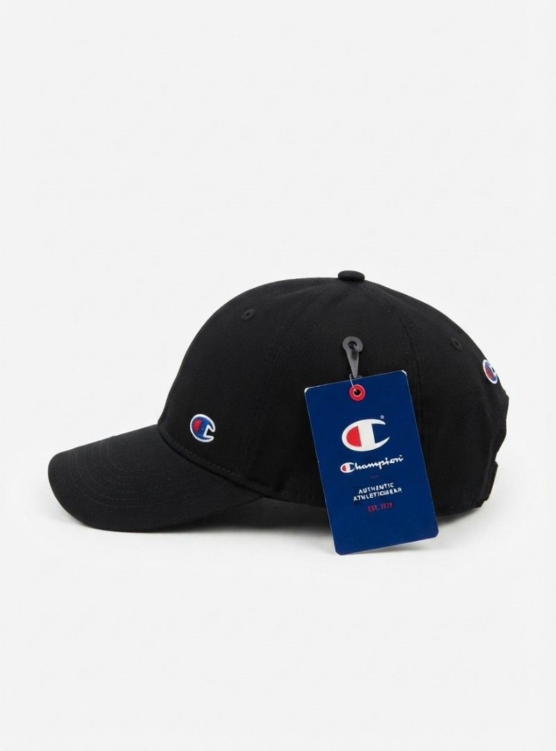 Champion Black Baseball Cap Dad Hat Adjustable Strap (Category: Caps & Hats) located in Manila. Submitted by kid.indigo (Listing ID 1462579740, Image 3). Description: - Classic black Champion cap - Iconic C logo on front - Embroidered Champion script on back - Adjustable strap for a comfortable fit - One Size Fits All (OSFA) - Made in China - Ideal for everyday wear.
