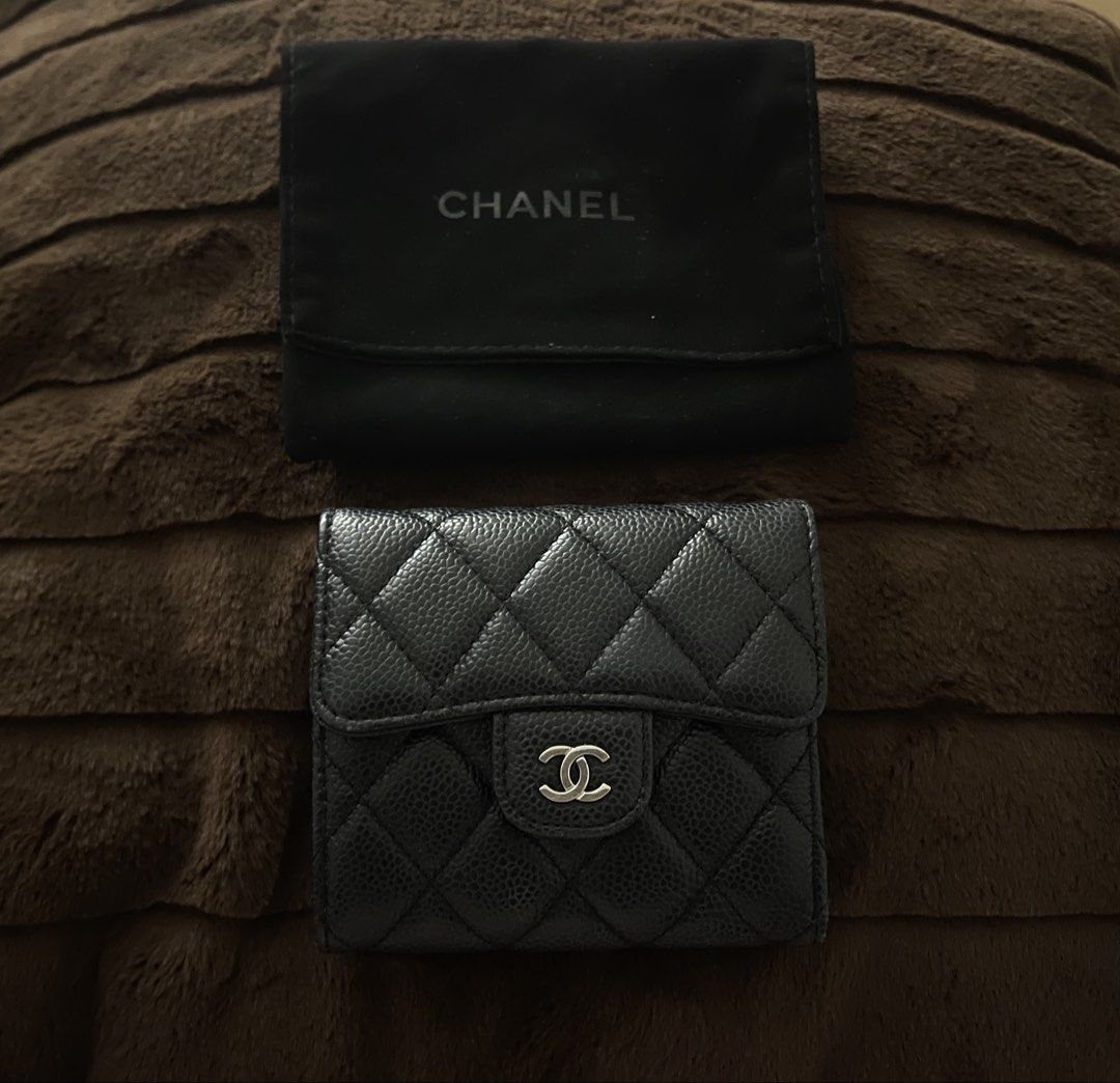 Chanel Quilted Caviar Leather Bi-Fold Wallet (Category: Luxury Bags & Wallets) located in San Juan City. Submitted by cocodeclutter771 (Listing ID 1462561395, Image 1). Description: The flaws are shown Dust bag only CODED Caviar in silver hardware .