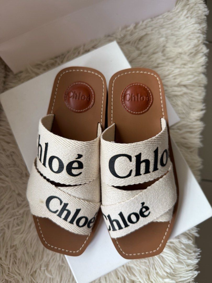 Chloe Woody Heeled Mules (Category: Sneakers & Footwear) located in Tagum. Submitted by preloved_by_samantha (Listing ID 1462516875, Image 3). Description: With box, paperbag and card.