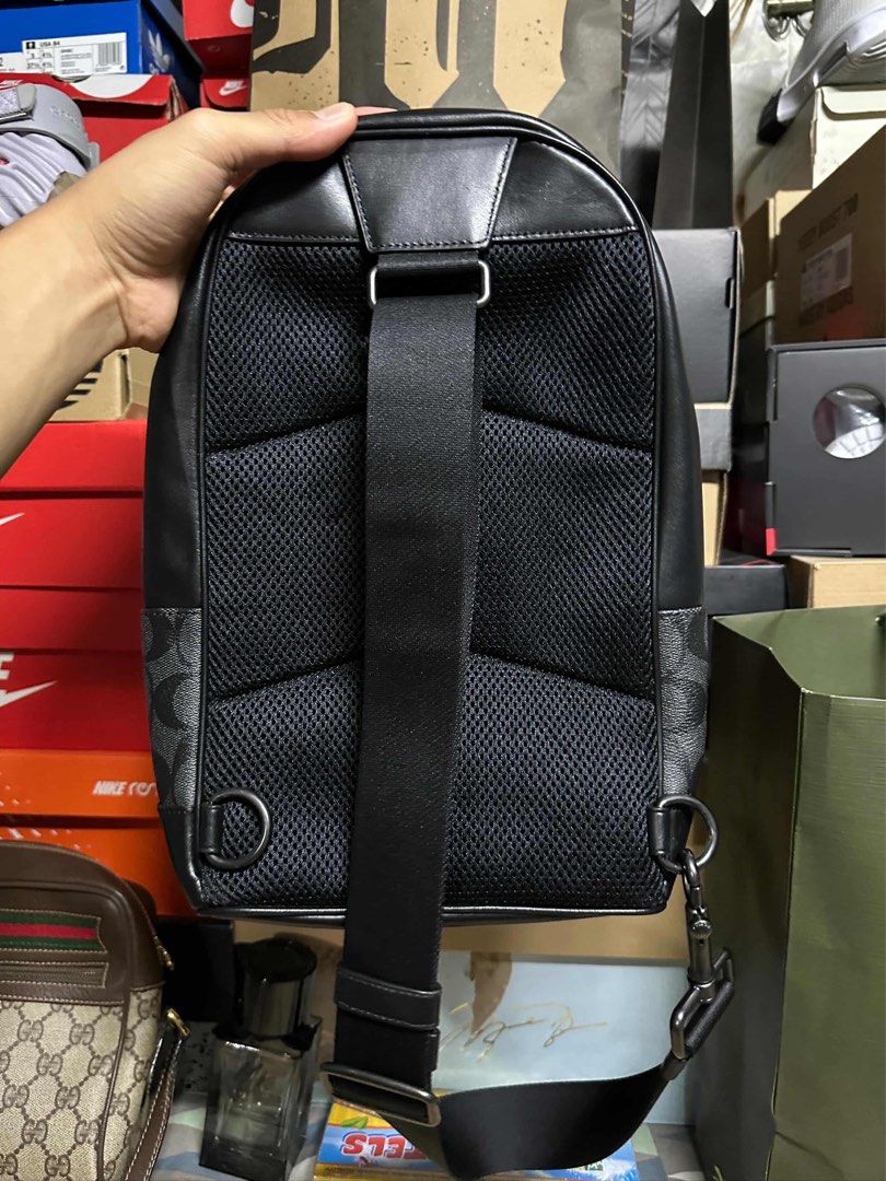 Coach West Pack Sling Crossbody Bag (Category: Sling Bags) located in Makati City. Submitted by oliverailene (Listing ID 1462464567, Image 3). Description: Coach West Pack in Signature Canvas Style Number: F2447 Mall SRP : P28,000 Clearing out some items! Selling my authentic Coach signature canvas bag. Used with care, but full disclosure: there’s a minor scuff on the bottom leather corner (highlighted clearly in the last photo). Aside from that,