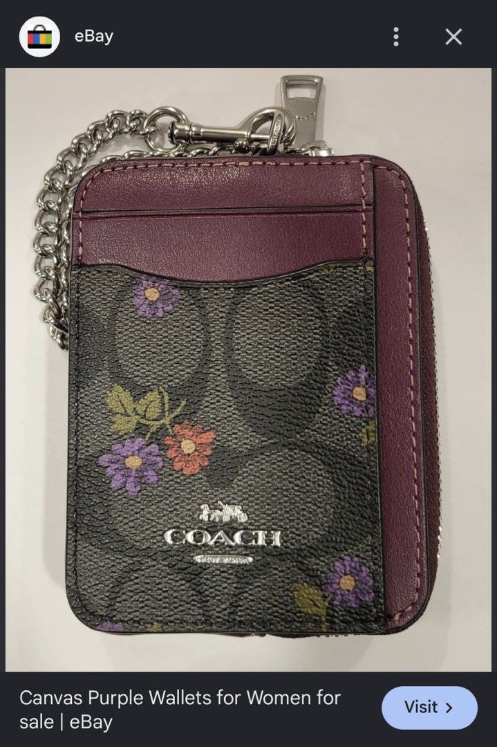 Coach Zip Card Purple Wallet (Category: Wallets & Card holders) located in Liliw. Submitted by annekarlaaa (Listing ID 1462513666, Image 1). Description: Guaranteed Authentic Issue at the last photo .