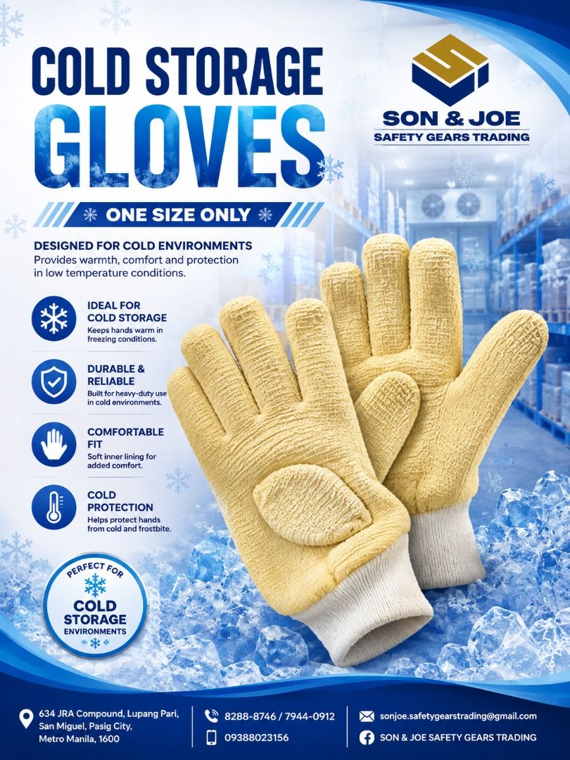 COLD STORAGE GLOVES (Category: Construction & Building Materials) located in Pasig City. Submitted by molly.blanche02 (Listing ID 1462532754, Image 1). Description: 📦 Looking for reliable storage solutions? Introducing Joekelcee Trading's JUMBO CRATES - your go-to source as a DIRECT SUPPLIER! 🌟 Get organized with our durable crates today! 🛒 📌 Explore Our Range of Products: ✅ PPE items ✅ Trash bins ✅ Crates ✅ Cooler crates ✅ Coverall uniforms 