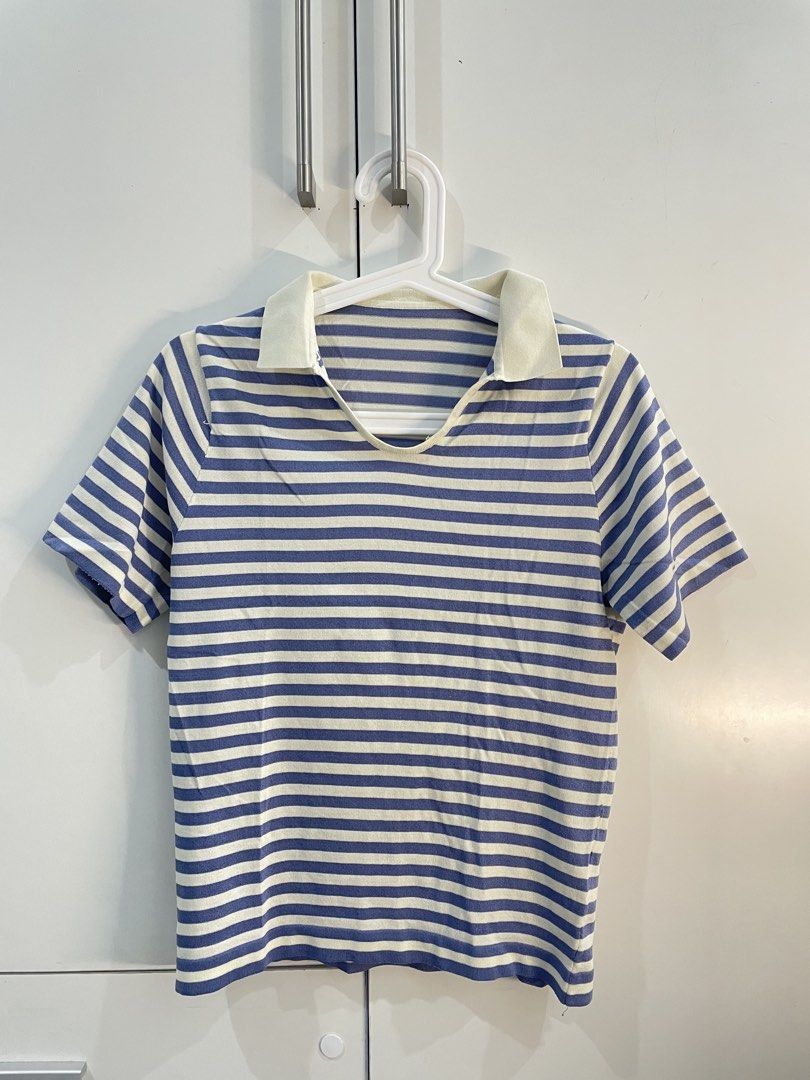 Collared Shirt-Purple and White Stripes (Category: Shirts) located in Manila. Submitted by raine.star (Listing ID 1462514670, Image 1). Description: Purple and white stripes with collar.