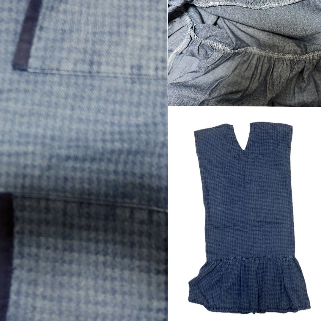 CONTROL Denim Gingham Drop Waist Dress (Category: Dresses) located in Urdaneta. Submitted by randomjess00 (Listing ID 1462506614, Image 2). Description: - Blue denim gingham dress - Sleeveless with V-neck - Two chest pockets with dark trim - Ruffled hemline - Made in Korea.