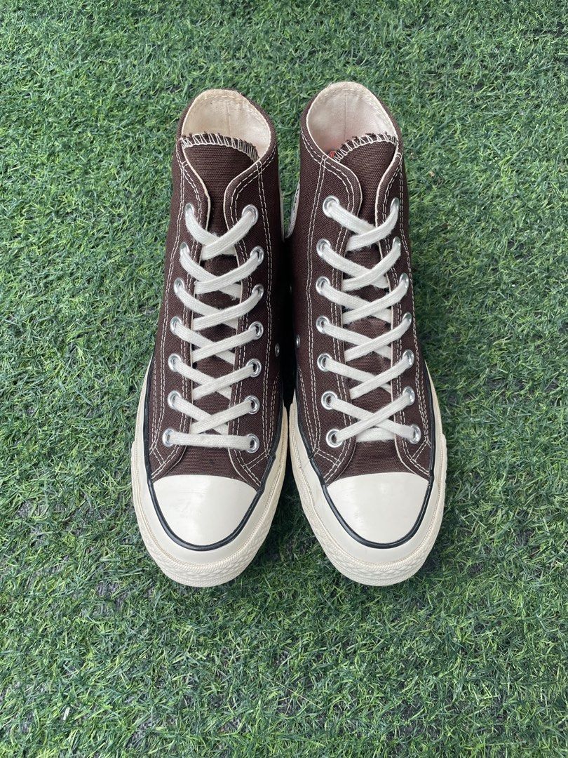 Converse 70s Hi Cut Dark Root Dark Brown (Category: Sneakers) located in Muntinlupa City. Submitted by shefindsthrift (Listing ID 1462559766, Image 2). Description: - Classic Converse 70s Cut - Color: Dark Root Dark Brown - Size: US Women's 7 / US Men's 5.5 - Iconic Chuck Taylor style - Ideal for everyday outfits -Rare color - Pre-loved, selling as no longer needed 1300.