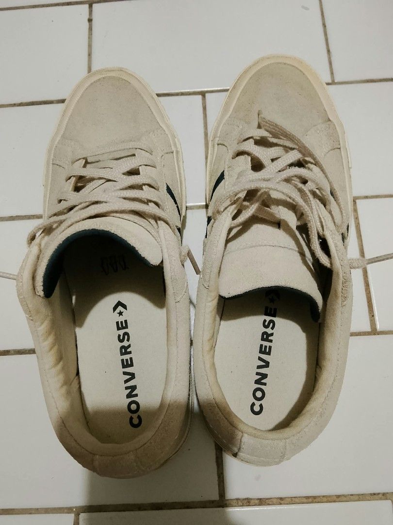 Converse One Star Suede Low Top Sneakers (Category: Sneakers) located in Manila. Submitted by musthave1984 (Listing ID 1462542293, Image 1). Description: - Classic Converse One Star sneakers - Light beige/cream suede material - Iconic star logo on the side - Low top design - Lace-up closure - Durable rubber sole - Ideal for everyday casual wear.