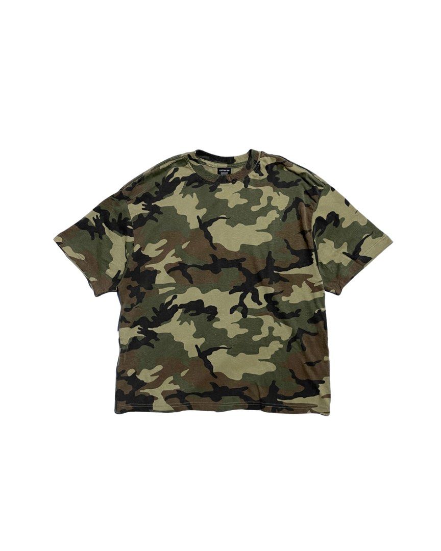 Cotton On Boxy Camouflage Relaxed tee (Category: Tshirts & Polo Shirts ) located in Navotas City. Submitted by yodailyplug (Listing ID 1462596454, Image 2). Description: Width 20” Length 25” Sleeves 8.5” Excellent 1390 srp.