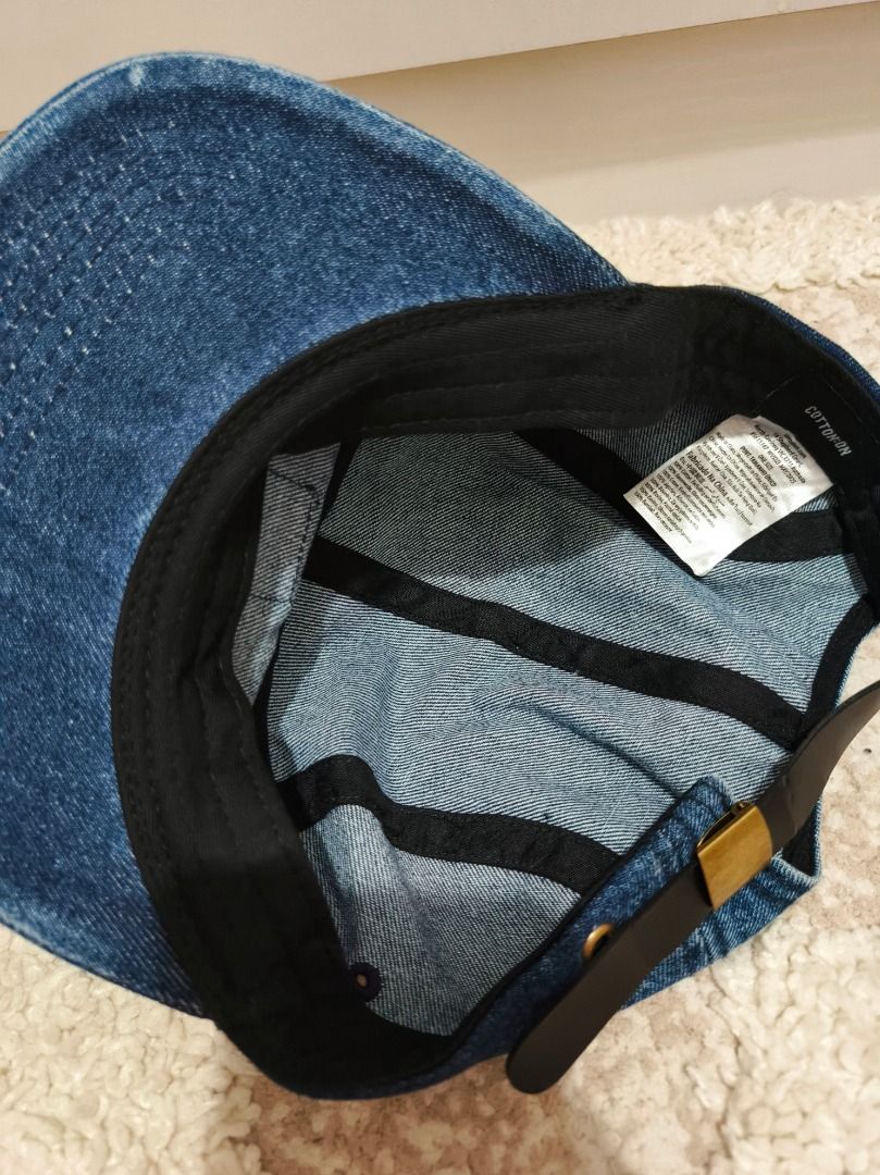 Cotton On Denim 5 Panel Cap NYLA (Category: Caps & Hats) located in Caloocan City. Submitted by adidaszler (Listing ID 1462597365, Image 2). Description: - Cotton On 5-panel denim cap - Features "NYLA" patch on front - Adjustable strap with metal buckle at the back - Classic blue denim wash.