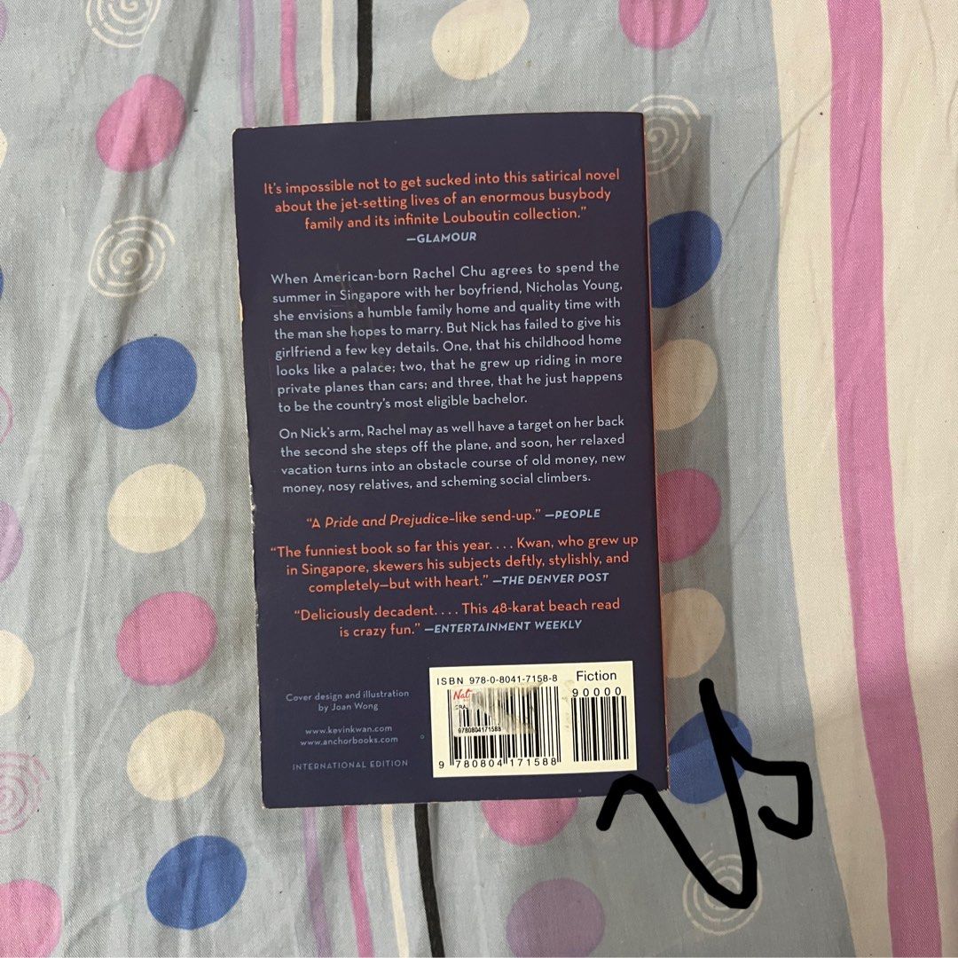 Crazy Rich Asians by Kevin Kwan (Category: Storybooks) located in Manila. Submitted by zingiberpubg (Listing ID 1462515967, Image 2). Description: ‼️my sister‘s name is written inside as she previously owned the book‼️ RFS: decluttering MOP: Gcash or BPI MOD: J&T / Lalamove PAYO. .