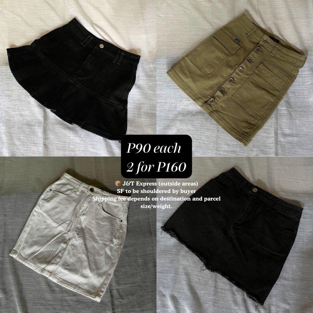 Crissa green cargo-style utility mini skirt (Category: Skirts) located in Tacloban City. Submitted by deartrunkcloset (Listing ID 1462514280, Image 3). Description: 2 for 160 size: M (27 waistline) still in good condition .