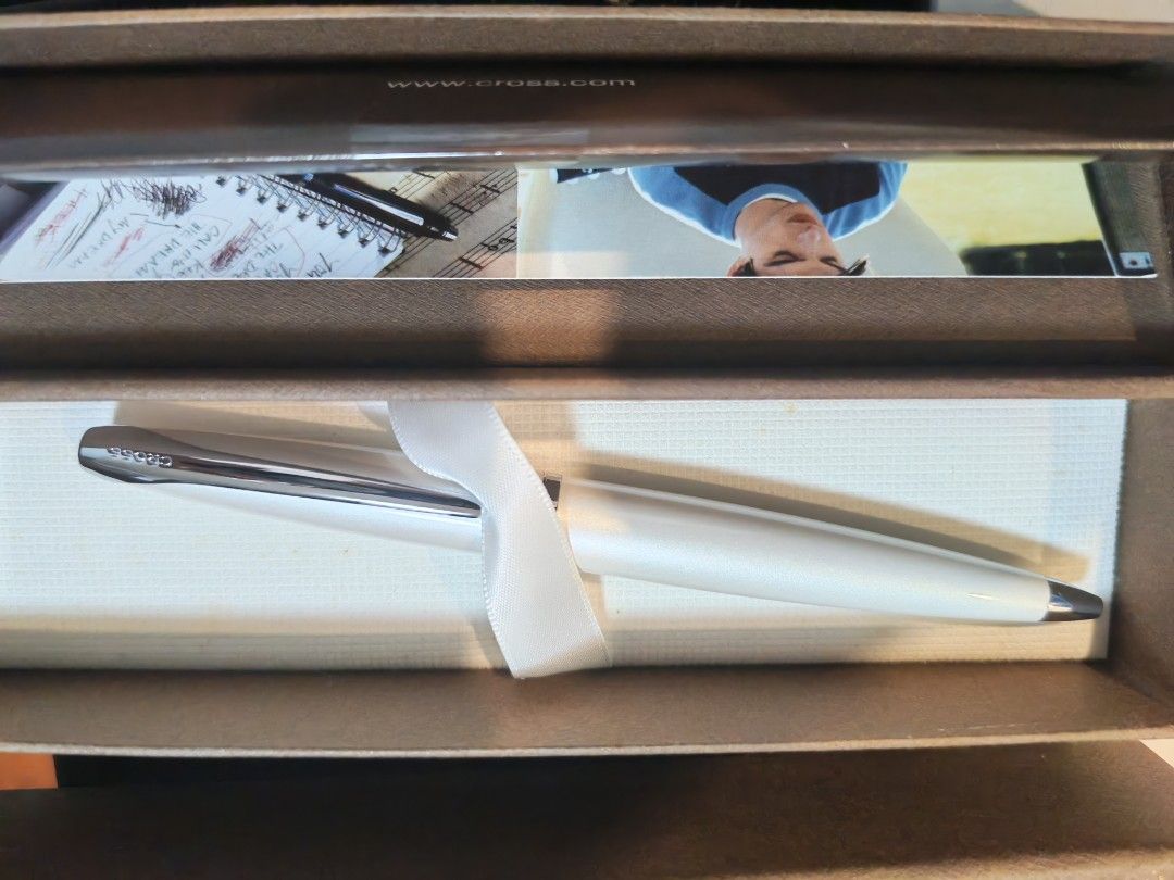 Cross White Pearl Ballpoint Pen (Category: Stationery & School Supplies) located in Manila. Submitted by GentleGiant (Listing ID 1462643542, Image 1). Description: - Genuine White Pearl Cross Ballpoint Pen - Includes original box and ribbon - Writes smoothly for a superior writing experience - Elegant, classic design - Ideal for gifting or personal collection.