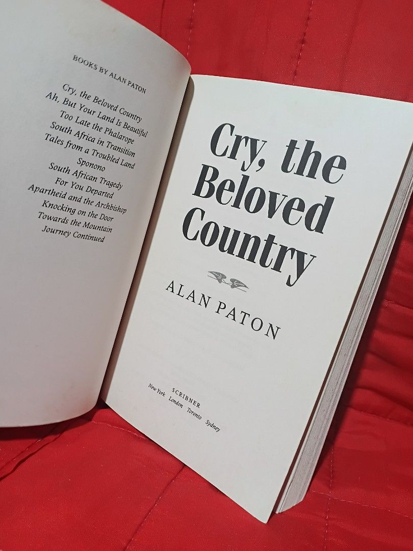 Cry, The Beloved Country (Category: Storybooks) located in Manila. Submitted by krishna_ayanami (Listing ID 1462638165, Image 2). Description: - Title: Cry, The Beloved Country - Author: Alan Paton - Edition: 1987 - A classic novel exploring profound themes..