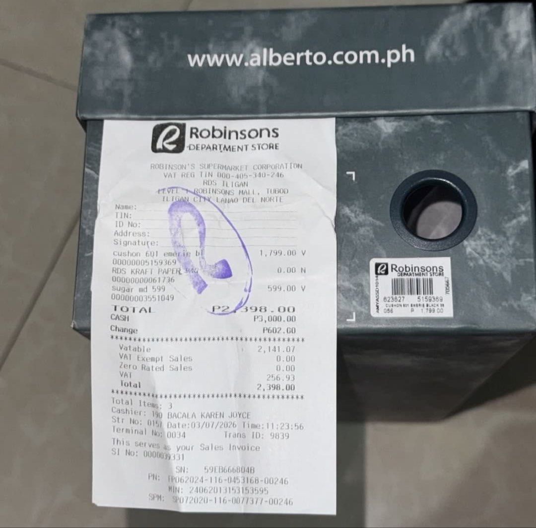 Cushion Alberto Black Patent Slingback Heels (Category: Heels) located in Iligan City. Submitted by yzandrayvo70150 (Listing ID 1462644152, Image 3). Description: - Brand: Cushion Alberto - Style: Slingback heels - Material: Black patent leather - Toe: Square toe - Features: Buckle strap - Condition: Comes with original box - Purchase Location: Robinsons Department Store - Original Price: P1,799.00.