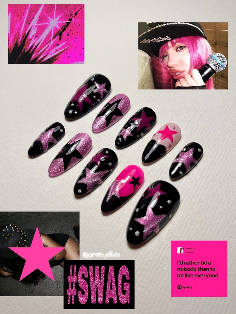 (ANY DESIGN) Custom Press-Ons for ₱180 (Category: Hands & Nails) located in San Fernando. Submitted by 333des (Listing ID 1462562573, Image 2). Description: Handmade press-on nails ₱200 for any design - Sizing guide included in photos. Please read product description properly. - Gel polish, silver chrome, spider gel, charms, molding gels, 3d gel, wave gel, glitter cat eye gel please support me and my little business! my nail account is under cons