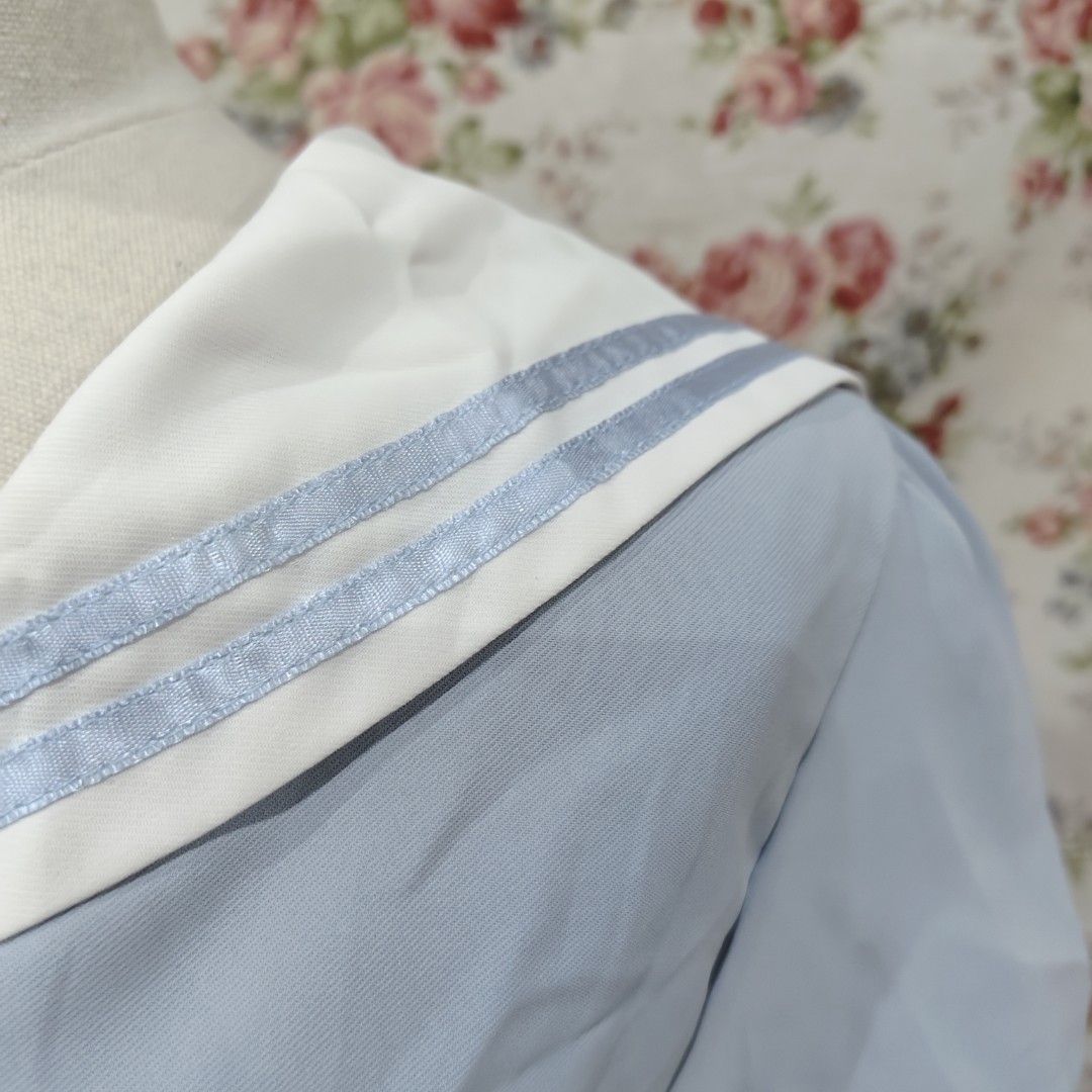 Cute Baby Blue Sailor Top (Category: Others Tops) located in Cabanatuan. Submitted by curated_cozy (Listing ID 1462470676, Image 2). Description: Thrifted! Metal Buttons Size: S Bust: 35" Length: 36cm -Lightly Washed -Payment thru Gcash, Gotyme, MariBank -Shipping via J&T -Buyer shoulders Shipping Fee ‼️No Rush Order‼️ [SKU: KNT4-B2 ].