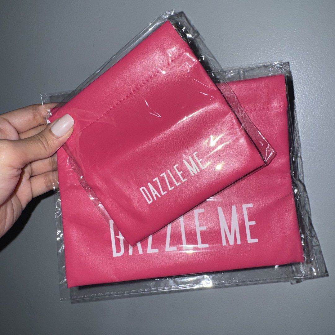 Dazzle Me pink pouches (2 sizes) (Category: Purses & Pouches) located in Rizal. Submitted by declutteringclutters (Listing ID 1462574860, Image 1). Description: DAZZLE ME pink pouches Smaller size ₱200 Larger size ₱300 Both for ₱400.