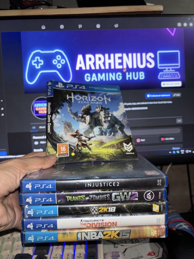 Defective PS4 Games w/ cover art and case (Category: PlayStation) located in Cebu City. Submitted by arrheniusplays (Listing ID 1462598505, Image 1). Description: Buy at your own risk Kayo na po bahala magpa resurface baka sakali gagana pa yung disc Authentic Case + Cover Art: 175 - R2 Tom Clancy’s The Division w/ manual 175 - R3 NBA 2K15 + R2 NBA 2K17 disc 175 - R1 W2K18 w/ manual 175 - R1 Plants Vs Zombies GW2 (Festive Edition) *only at walmart
