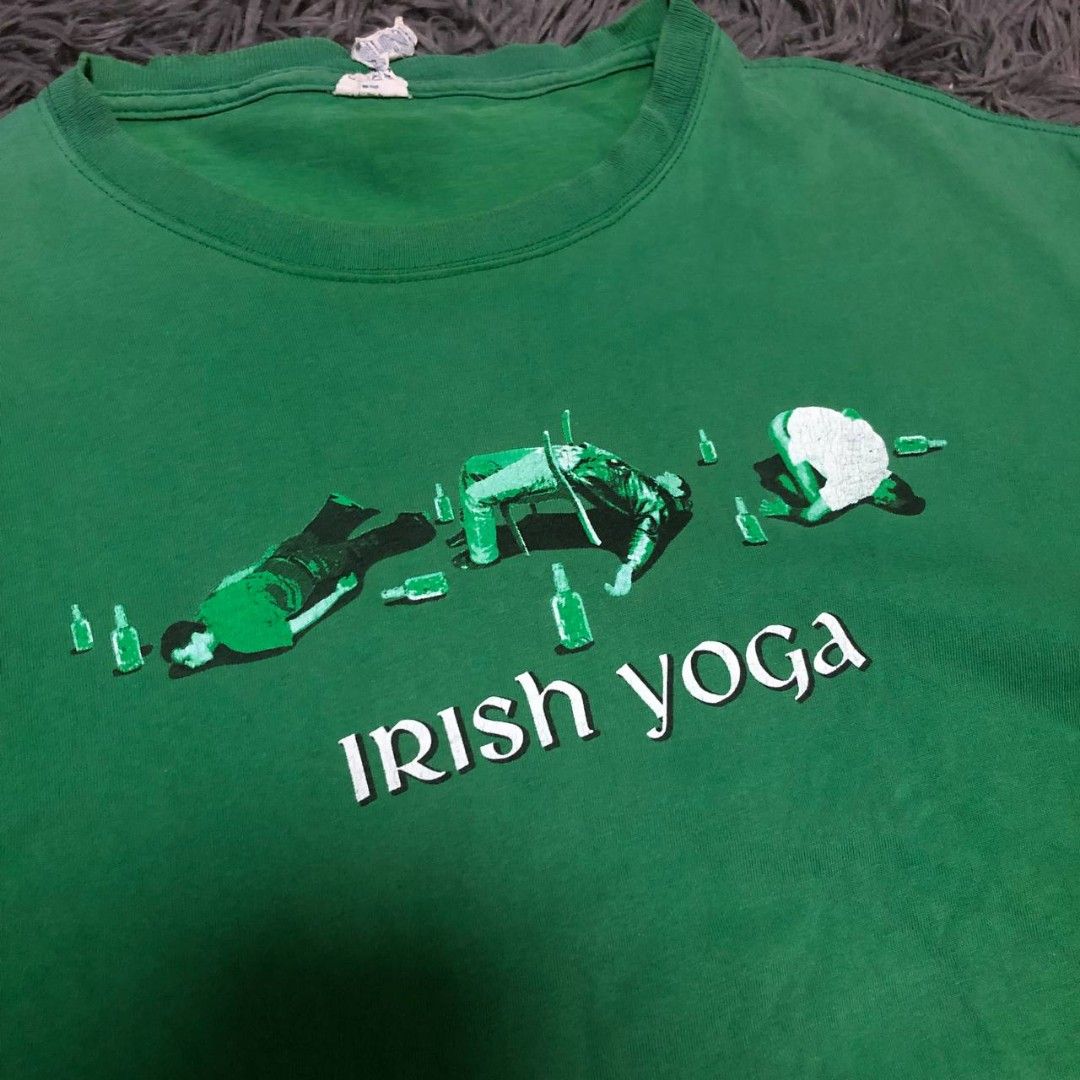 Delta Tag "Irish Yoga" Shirt (Category: Tshirts & Polo Shirts ) located in Camiling. Submitted by thriftscape2024 (Listing ID 1462564565, Image 3). Description: Excellent Condition Color rate: 9/10 Issue: mini fade, minimal distressed neck Dimes:.