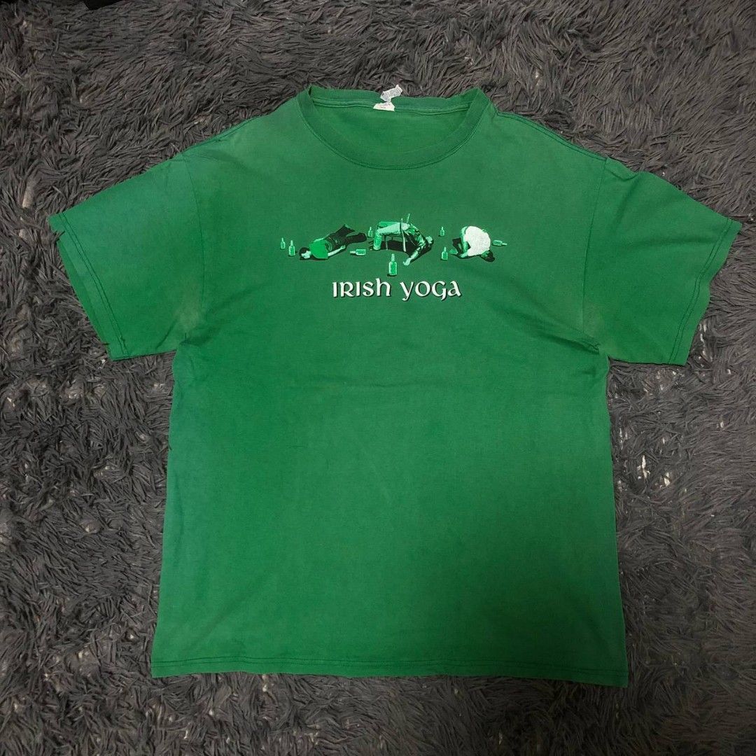 Delta Tag "Irish Yoga" Shirt (Category: Tshirts & Polo Shirts ) located in Camiling. Submitted by thriftscape2024 (Listing ID 1462564565, Image 1). Description: Excellent Condition Color rate: 9/10 Issue: mini fade, minimal distressed neck Dimes:.