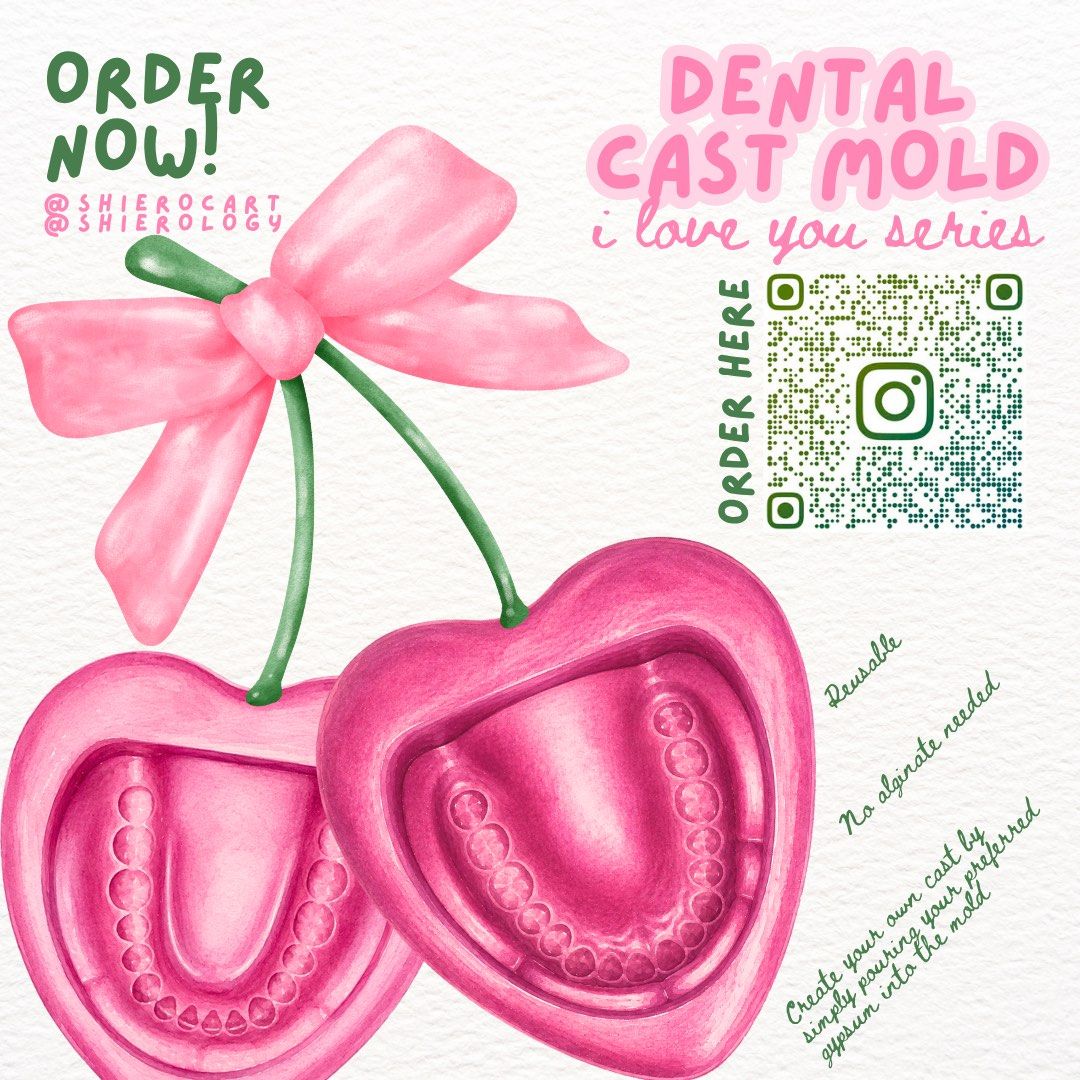 Dental Cast Mold / Duplicator (Heart) (Category: Stationery & School Supplies) located in Taguig. Submitted by shierocart (Listing ID 1462491857, Image 1). Description: New shape available for our Dental Cast Mold🫶🏻 Spread the love with I love you series! Perfect for dental students, clinicians, and laboratories who need a reliable way to produce study models anytime. 💰 Prices • Dentulous & Edentulous Semiclear - ₱2,300/set • Dentulous & Edent
