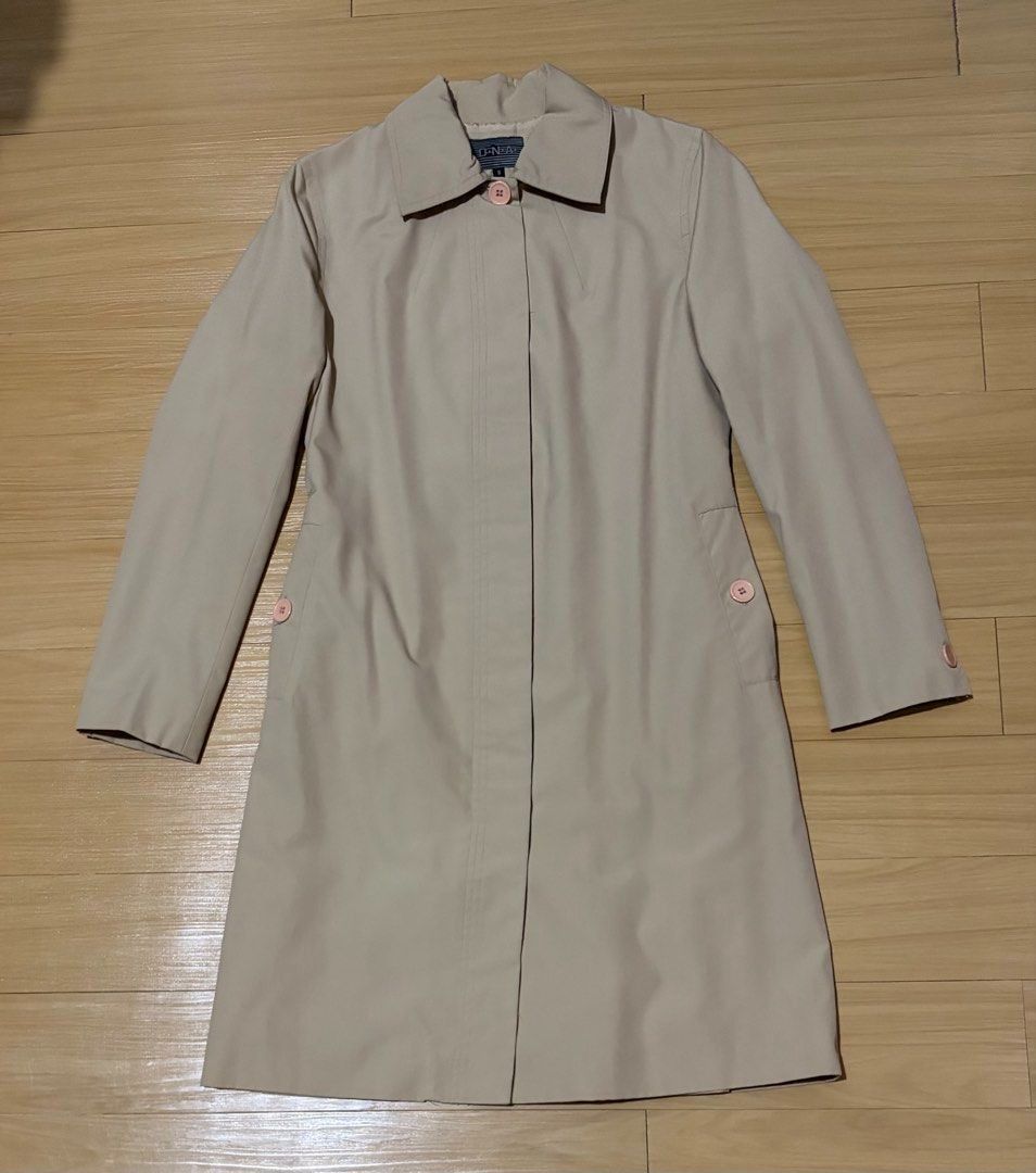 DNA Beige Dress / trech Coat Small - Medium (Category: Coats, Jackets and Outerwear) located in Quezon City. Submitted by garagesale2026 (Listing ID 1462454564, Image 1). Description: - Preloved - In very good condition - From Singapore - Runs big, S on tag, fits up to Medium - Waist: 31"; Sleeve: 22"; Length: 35.5"; Shoulder width: 15"; Underarm width: 18" - Classic button closure; Two front pockets with button details - Can be used as a dress o