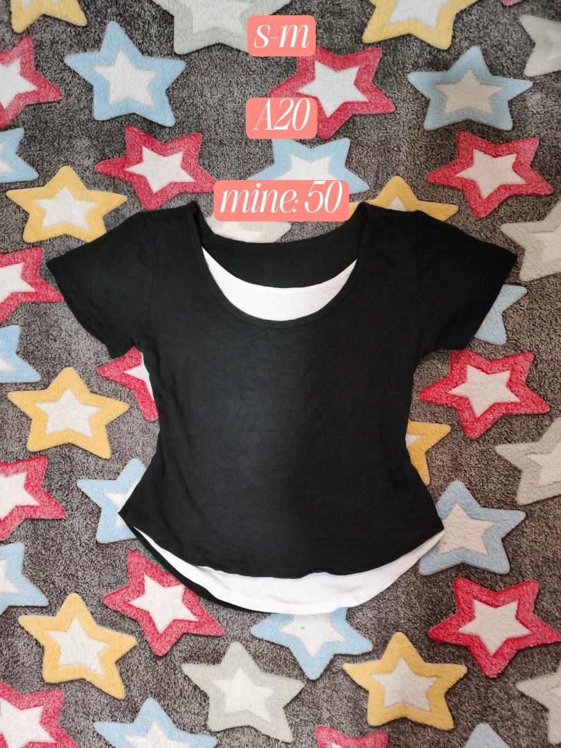 Double-Layer Black & White Tee (Category: Tshirts & Polo Shirts ) located in Cebu City. Submitted by straw.berry.milk.24 (Listing ID 1462648144, Image 1). Description: - Black t-shirt layered over a white inner top - Short sleeves - Scoop neckline - Comfortable and casual - Great for everyday wear - Size S-M.
