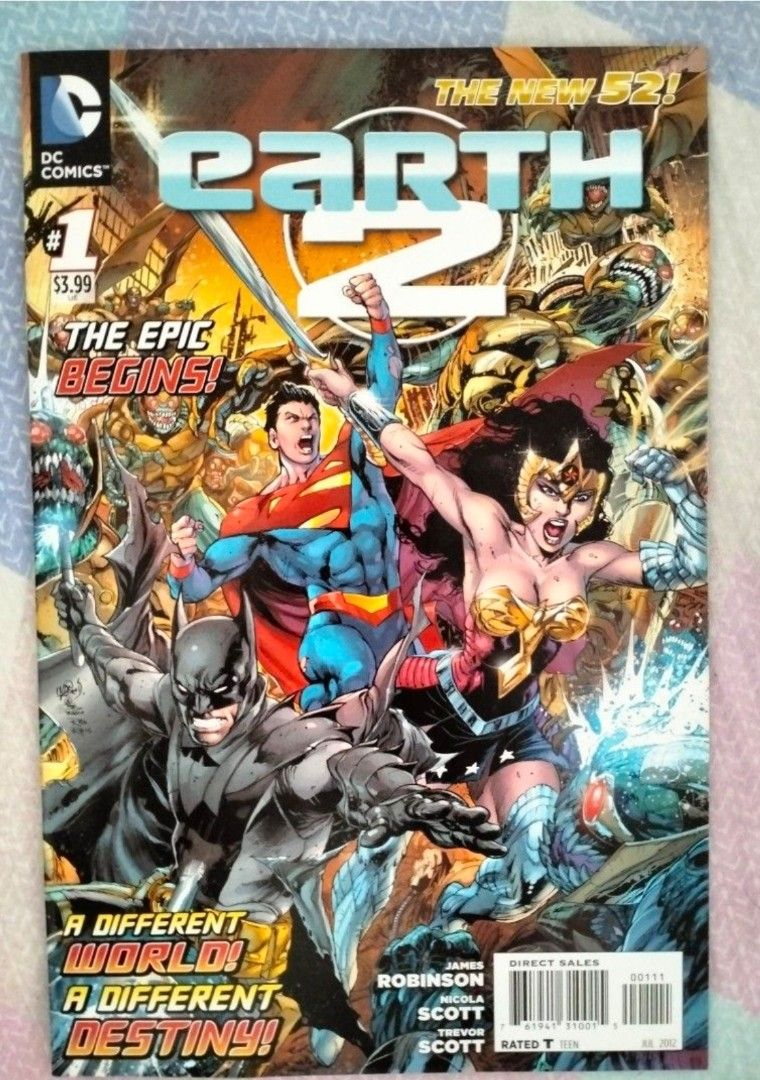 FREE SHIPPING! EARTH 2 5-Issue Set (Category: Comics & Manga) located in Malolos. Submitted by jnrreadershavenbooks (Listing ID 1462534316, Image 3). Description: ✅Earth 2 The New 52 Set (Issues 0-4) ✅Condition: NM/VF ✅Writer: Grant Morrison ✅Artist: Rags Morales ✅Collected Issues: 1.) Earth 2 #0-4 ✅FREE SHIPPING via J&T Express/SPX! ✅Mode of Payment: Gcash/BPI/GoTyme/Maya/Maribank.