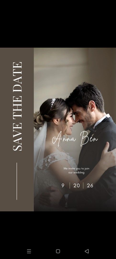 Editable Save The Date Wedding Invitation - Minimalist Brown Canva Template (Category: Occasions & Party Supplies) located in San Francisco. Submitted by noblecat_5dfe13 (Listing ID 1462441949, Image 1). Description: ✨ SAVE THE DATE WEDDING INVITATION TEMPLATE ✨ ✔ Editable in Canva (FREE account pwede) ✔ Minimalist & Elegant Design ✔ Instant Download after payment ✔ Perfect for DIY Wedding Invites ✔ Includes: 1 Canva Template Link HOW IT WORKS: 1