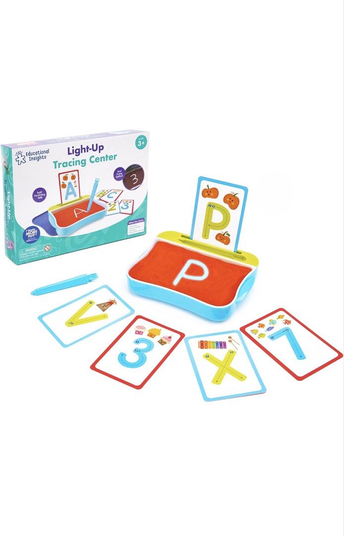 Educational Insights - Light-Up Tracing Center (Category: Educational & Learning Toys) located in Manila. Submitted by dencarmd (Listing ID 1462502169, Image 1). Description: Bought at Amazon US. Letter Tracing for Kids Ages 3-5, Preschool Learning Activities, Handwriting Practice for Kids, Trace Letters and Numbers KIDS WRITING BOARD INCLUDES: Self-contained LED tray with lid; 12 oz of reusable sand; 18 double-sided cards with letters and number