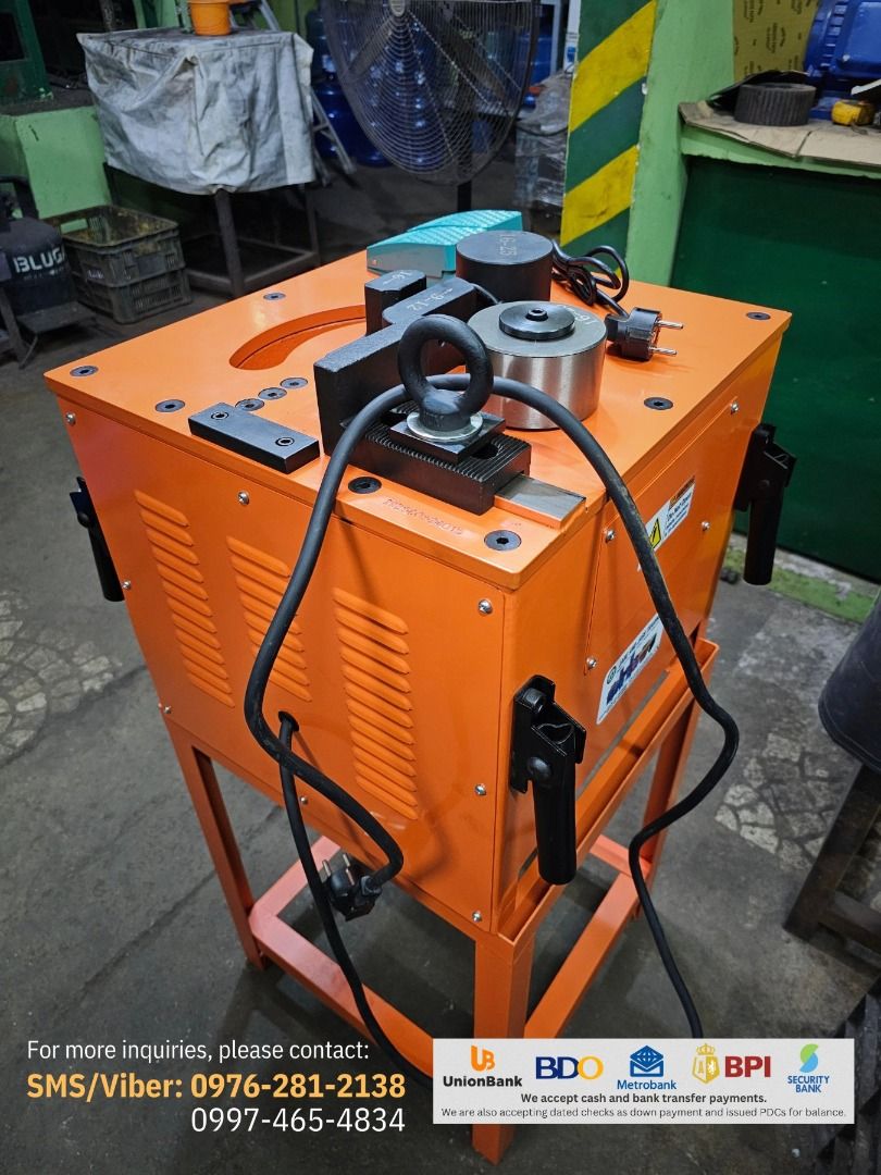Electric Bar Bender 25 (Category: Construction Tools & Equipment) located in San Pedro. Submitted by jadeandjass_trading (Listing ID 1462541002, Image 2). Description: Electric Bar Bender 25mm Model: JNJ-B25 Capacity: 10mm up to 22mm (Max is 25mm) -- recommended for stirrups of 10&12mm rebars -- Specs: Single Phase, 220v Weight: 75kgs With complete accessories and free machine stand 6 months service warranty For quicker details/orders, contact: 0