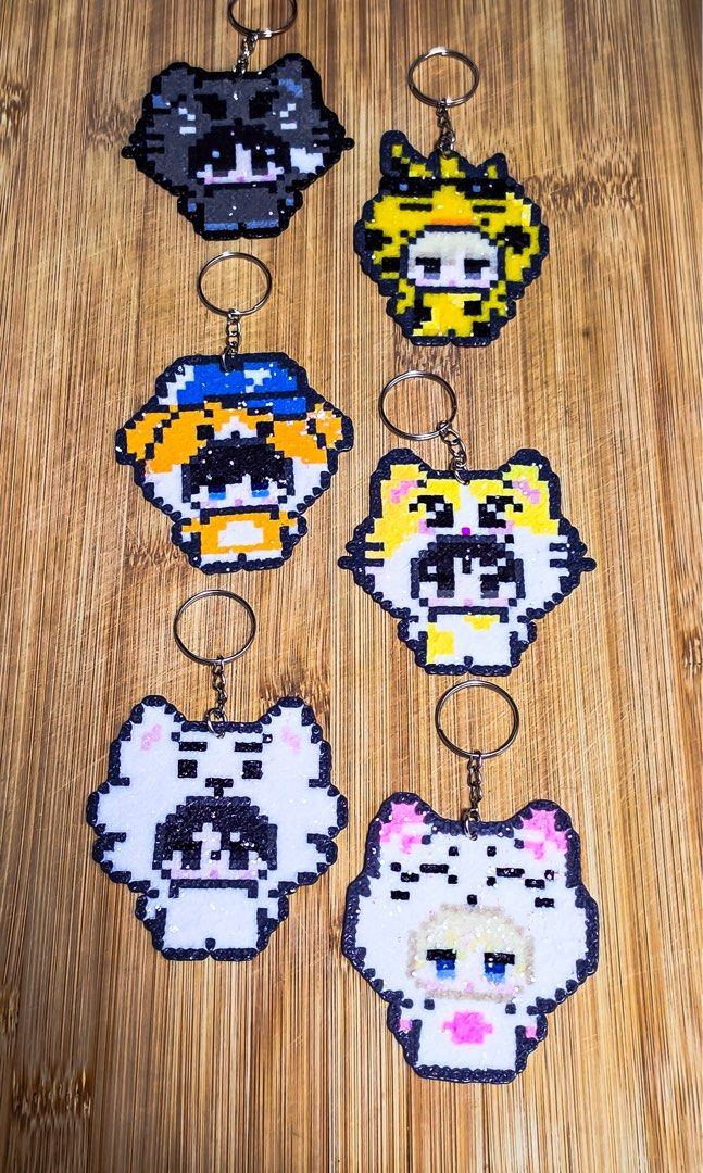 Enhypen Enchin Keychains - Handmade Perler Beads (Category: Handmade Craft) located in Paranaque City. Submitted by cthrnmry (Listing ID 1462618177, Image 1). Description: WTS / LFB ✨Enchin Perler Beads Keychain✨ 🎀 ₱100 each member 🎀 ₱550 if getting all members ✨Available in Coarse Glitter and Fine Glitter textures 😊 💸MOP: Gotyme/Maribank 🚚MOD: J&T, SDD.