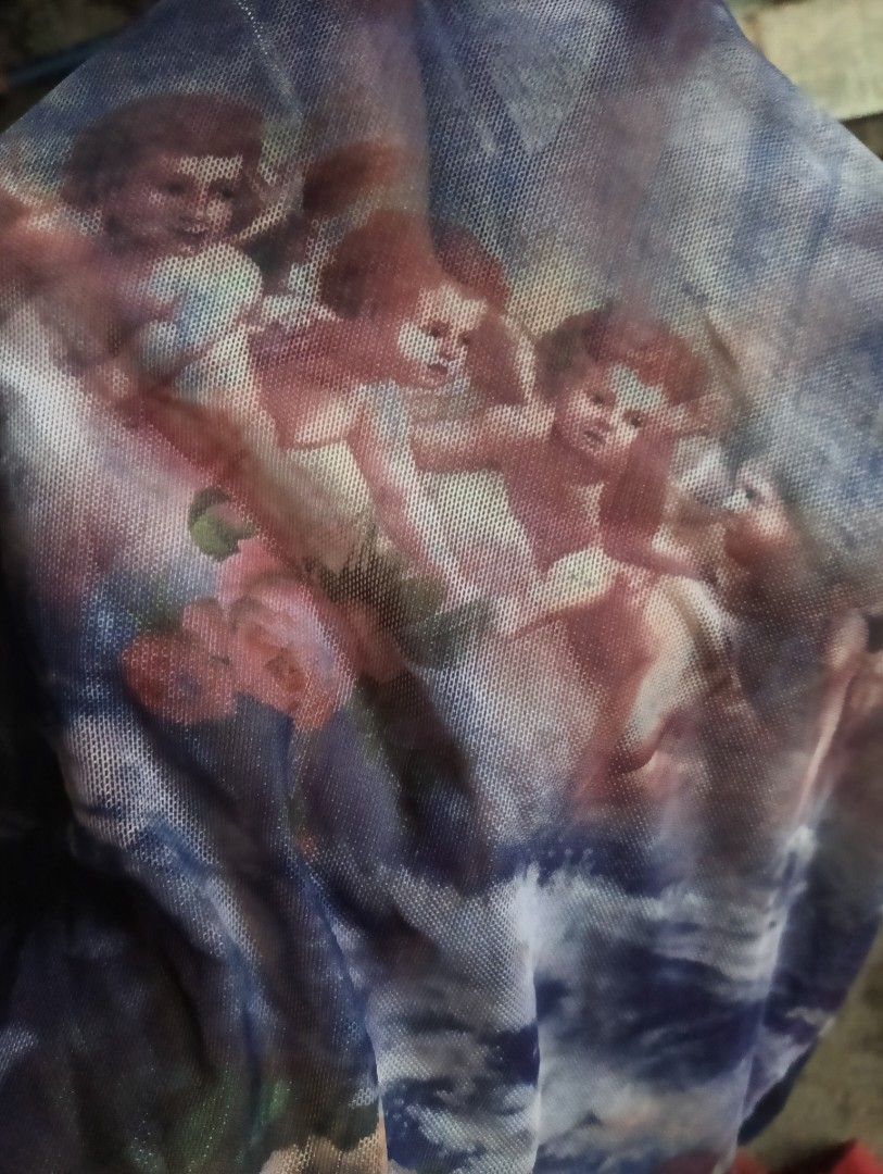 fashion blouse graphic Angels mesh type (Category: Blouses) located in Subic. Submitted by gentlecloud-8030a3 (Listing ID 1462520083, Image 3). Description: Blue mesh blouse design multiples Angels n flowers brand SweetLilac size Small Spandex excellent condition 400+shipping fee.